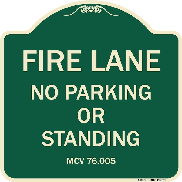 Signmission Michigan Fire Lane No Parking or Standing Heavy-Gauge Aluminum Sign, 18" x 18", G-1818-23876 A-DES-G-1818-23876 - main